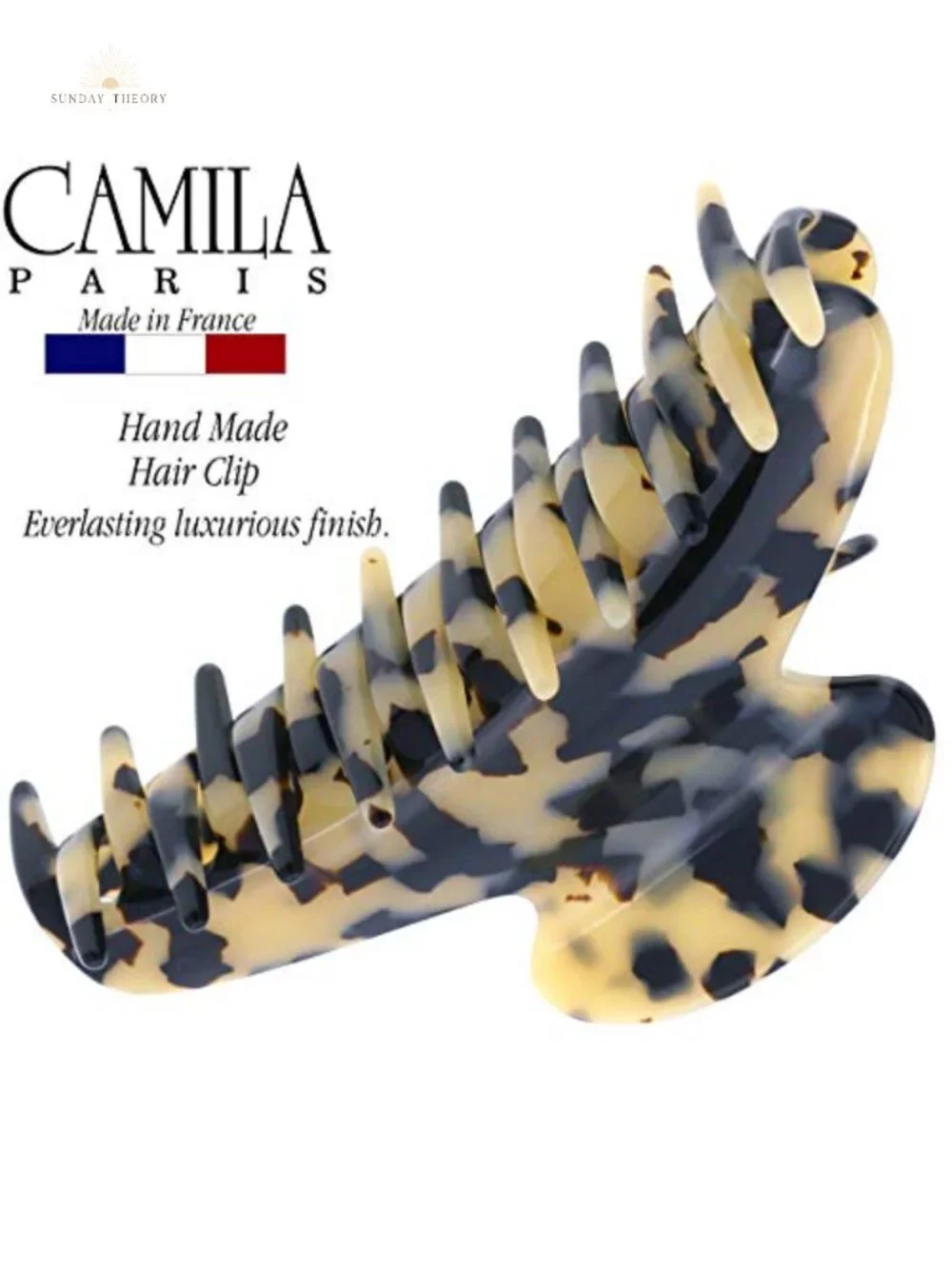 Large 4in Hair Claw Clip for Thick Hair, Cellulose Acetate, Handmade in France,